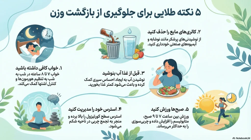 ۵ نکته طلایی برای جلوگیری از بازگشت وزن